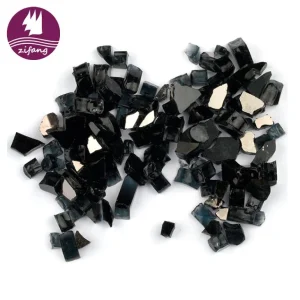 1/2'' Black Reflective Fire Glass -zifang