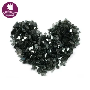 1/4'' Black Reflective Fire Glass -zifang