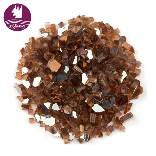 1/4'' Copper Reflective Fire Glass - zifang