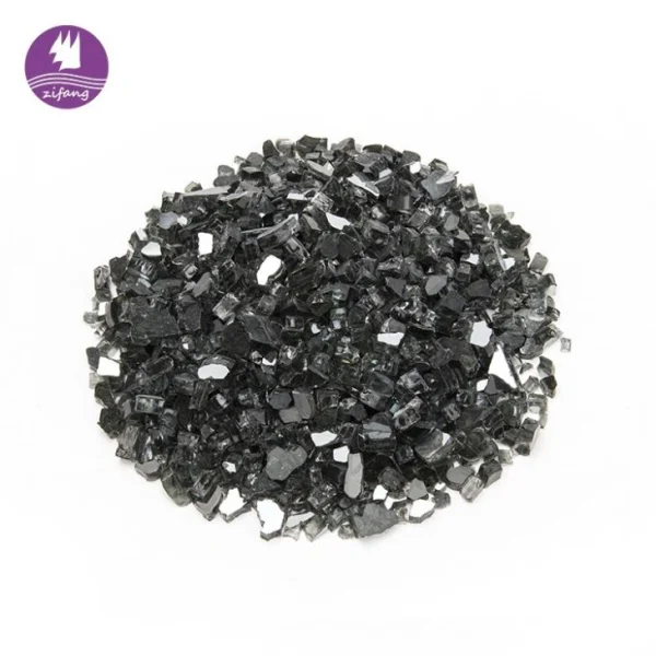 1/4'' Or 1/2'' Black Reflective Fire Glass -zifang