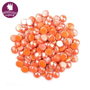 Porcelain Orange Glass Crystals Fire Pit Fireglass Fire Beads For Fire Bowl -zifang