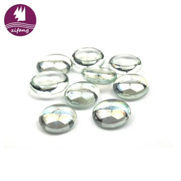 High Quality Low Price Round Decorative Glass Gems Reflective Fire Glass Beads -zifang