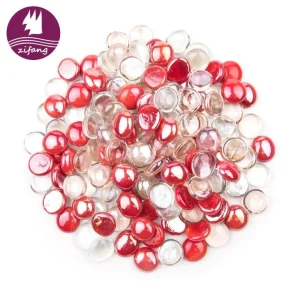 Wholesale Round Vase Filler Flat Mix Color Glass Beads For Outdoor Fire Pit -zifang
