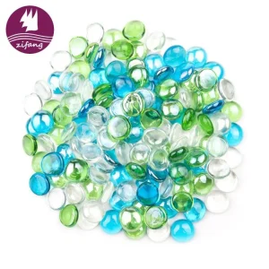 Flat Beads Blend Green Blue And Clear For Garden Ornaments -zifang