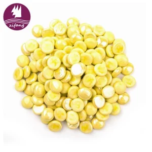 Porcelain Yellow Hot Sale Body Color Fire Pit Fire Glass Beads Outdoor Glass Bead -zifang