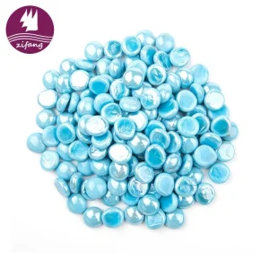 Porcelain Blue Fire Glass Beads For Gas Fire Pit, Fireplace -zifang
