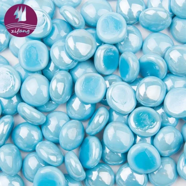 Porcelain Blue Fire Glass Beads For Gas Fire Pit, Fireplace-zifang