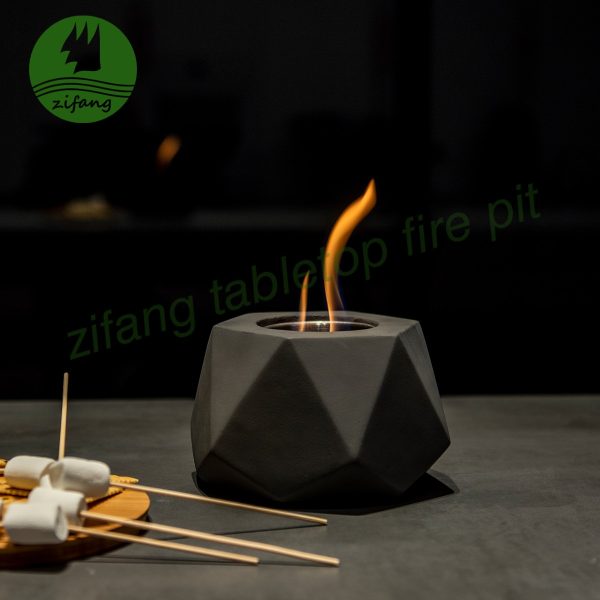 Table Fireplace Long Burning Bio Ethanol Portable Mini Concrete Fire Bowl ZFSN32 -zifang