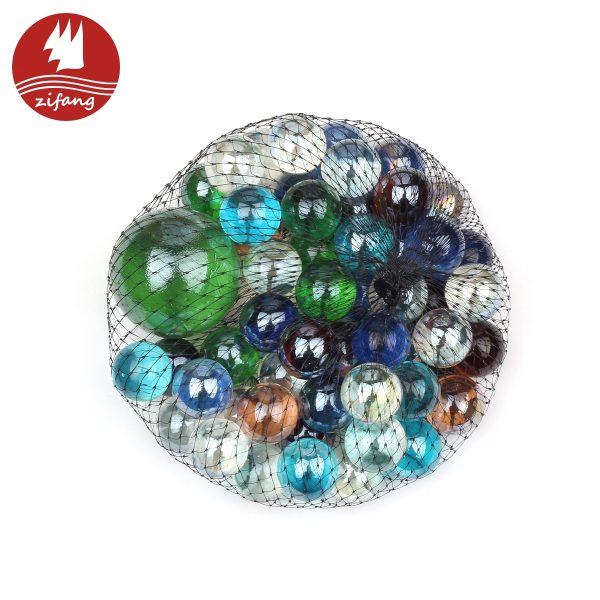 Kids toy marbles ball in black mesh bag-zifang
