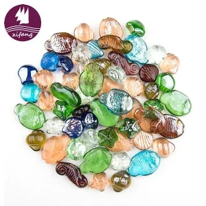 Aquarium Ornaments Frosted Round Flat Glass Pebble -zifang