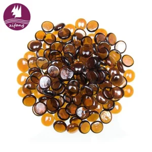 Caramel Luster Fire Glass Beads For Decoration -zifang